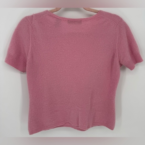 Valerie Stevens 2 Ply 100% Cashmere Short Sleeve Blouse - Picture 3 of 10